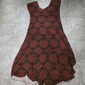 Evolve Floral Red And Black Slip Dress (O/S)